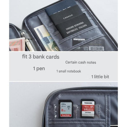 3-pack Small size Black Travel Document Organiser - Waterproof Oxford Cloth Passport Holder With Multi-Pocket Storage - Portable Card And Cash Wallet For Holidays