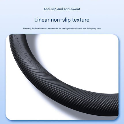 Black Liquid Silicone Steering Wheel Cover - Ultra-Thin Non-Slip Sweat-Resistant Car Wheel Protector For O Type And D Type Wheels