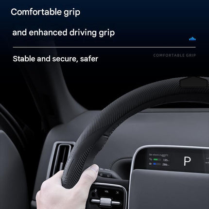 Black Liquid Silicone Steering Wheel Cover - Ultra-Thin Non-Slip Sweat-Resistant Car Wheel Protector For O Type And D Type Wheels