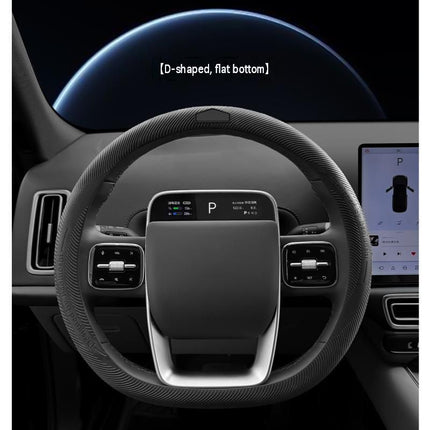 Red Liquid Silicone Steering Wheel Cover - Ultra-Thin Non-Slip Sweat-Resistant Car Wheel Protector For O Type And D Type Wheels