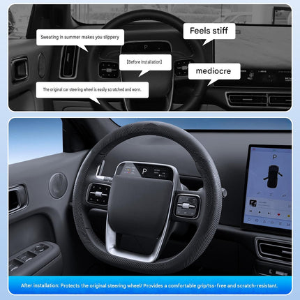 Apricot Liquid Silicone Steering Wheel Cover - Ultra-Thin Non-Slip Sweat-Resistant Car Wheel Protector For O Type And D Type Wheels