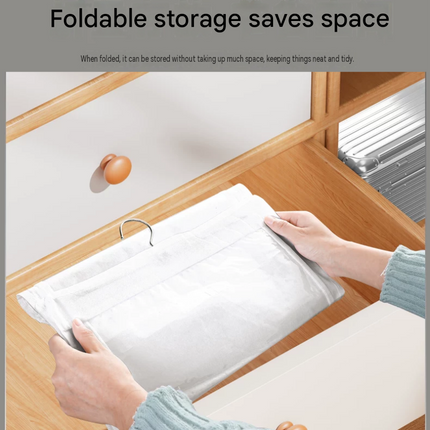 White 8-compartment Hanging Handbag Organizer - Double-Sided Non-Woven PVC Storage Bag with Transparent Pockets - Space-Saving Wardrobe Closet Hanger for Purses and Accessories