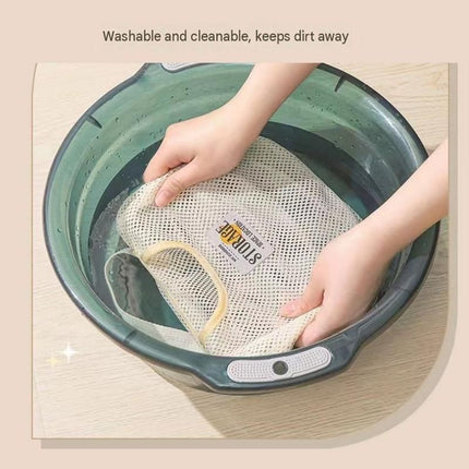 3 pcs Beige Hanging Mesh Storage Bag - Breathable Canvas Organizer for Socks and Underwear - Space Saving Wall Mount Design, Washable and Durable for Wardrobe, Dorm, and Bathroom