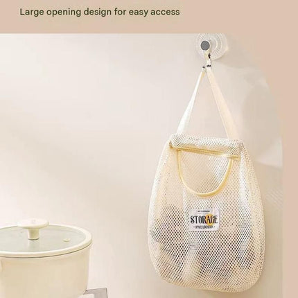 3 pcs Beige Hanging Mesh Storage Bag - Breathable Canvas Organizer for Socks and Underwear - Space Saving Wall Mount Design, Washable and Durable for Wardrobe, Dorm, and Bathroom