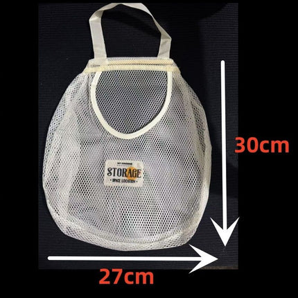 4 pcs Beige Hanging Mesh Storage Bag - Breathable Canvas Organizer for Socks and Underwear - Space Saving Wall Mount Design, Washable and Durable for Wardrobe, Dorm, and Bathroom