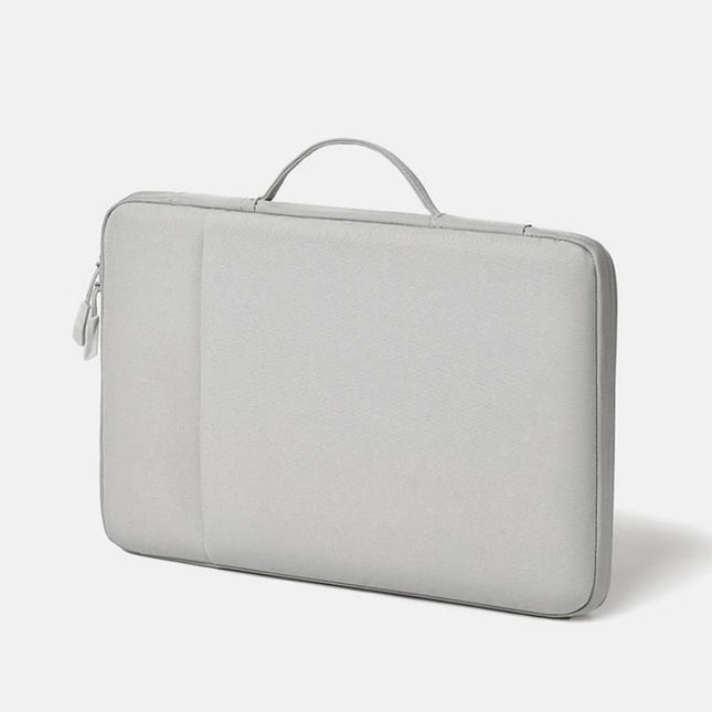 Light gray 180 Degree Open Laptop Sleeve - Water Resistant Oxford Fabric - Shock Absorbing Padded Protection, Multi Compartment Organizer for 13.3 Inch MacBook and Huawei Laptops