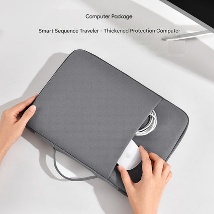 Dark gray 180 Degree Open Laptop Sleeve - Water Resistant Oxford Fabric - Shock Absorbing Padded Protection, Multi Compartment Organizer for 13.3 Inch MacBook and Huawei Laptops