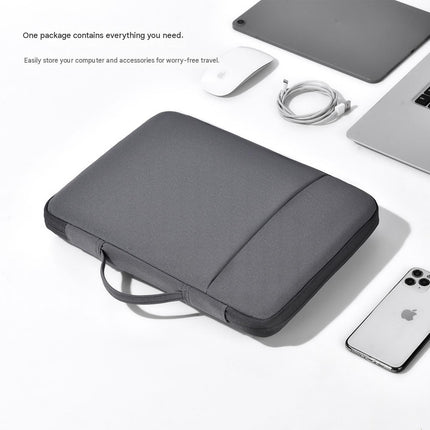 Beige 180 Degree Open Laptop Sleeve - Water Resistant Oxford Fabric - Shock Absorbing Padded Protection, Multi Compartment Organizer for 13.3 Inch MacBook and Huawei Laptops