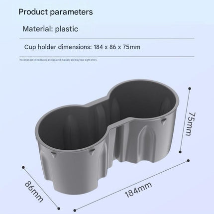 Black Car Cup Holder Insert - TPE Material, Non-Slip Dual Slot Stabiliser for Center Console, Easy Clean Car Accessory