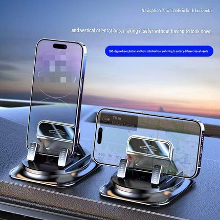 2-pack Black Dashboard Car Phone Holder Mount - 360 Degree Rotatable, Non-Slip Gel Base, One-Hand Operation, Universal Smartphone Support for Navigation and Daily Driving