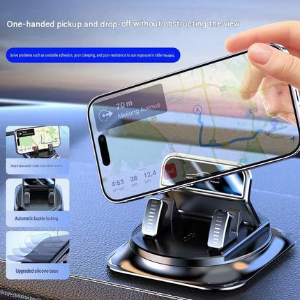2-pack Black Dashboard Car Phone Holder Mount - 360 Degree Rotatable, Non-Slip Gel Base, One-Hand Operation, Universal Smartphone Support for Navigation and Daily Driving