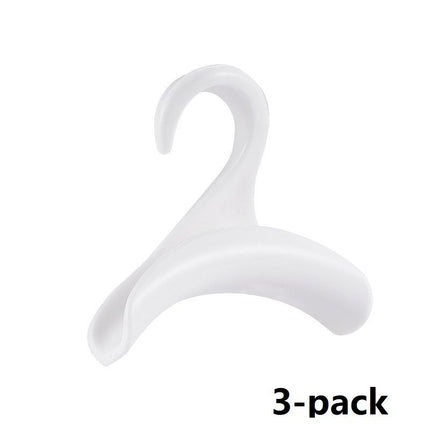 3-pack white Arched Wardrobe Bag Hook - Heavy Duty PP Plastic Hanger for Handbags, Ties, Scarves, Hats, Fits Rods Up to 3.5cm, Space Saving Closet Organizer