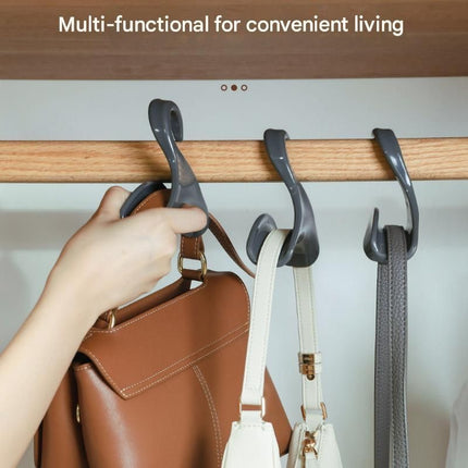 3-pack white Arched Wardrobe Bag Hook - Heavy Duty PP Plastic Hanger for Handbags, Ties, Scarves, Hats, Fits Rods Up to 3.5cm, Space Saving Closet Organizer