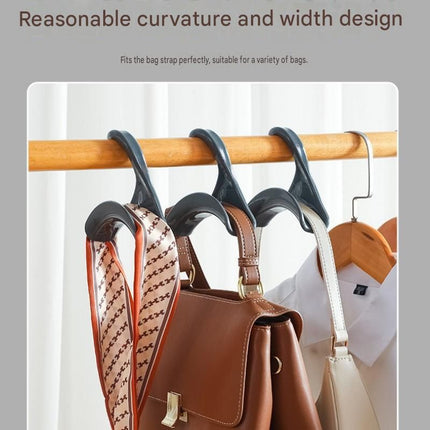 3-pack white Arched Wardrobe Bag Hook - Heavy Duty PP Plastic Hanger for Handbags, Ties, Scarves, Hats, Fits Rods Up to 3.5cm, Space Saving Closet Organizer