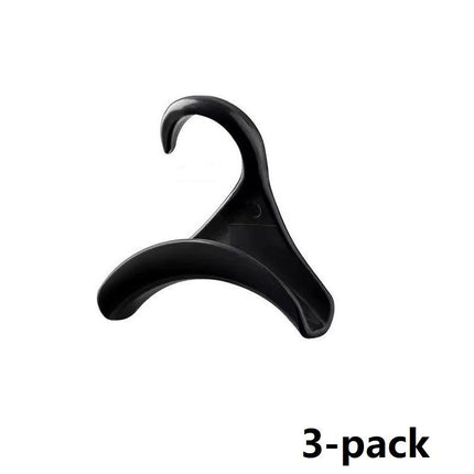 3-pack black  Arched Wardrobe Bag Hook - Heavy Duty PP Plastic Hanger for Handbags, Ties, Scarves, Hats, Fits Rods Up to 3.5cm, Space Saving Closet Organizer