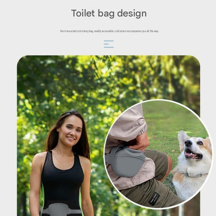 Grey Silicone Dog Training Treat Pouch - Magnetic Closure, Adjustable Waist Belt, Portable Pet Snack Bag for Walking and Obedience Training