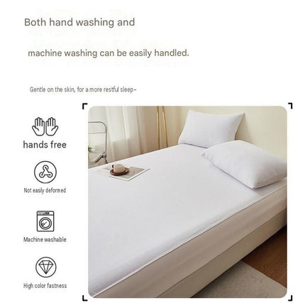 99*190cm White Waterproof Mattress Protector - Microfibre Terry Towelling Top, TPU Membrane Barrier, Machine Washable Fitted Sheet with 4 Corner Straps