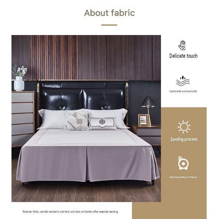 White 152x203x38cm Elastic Bed Skirt - Thickened Polyester Fitted Valance with Double-Layer High-Stretch Band, Wrinkle-Resistant Drop