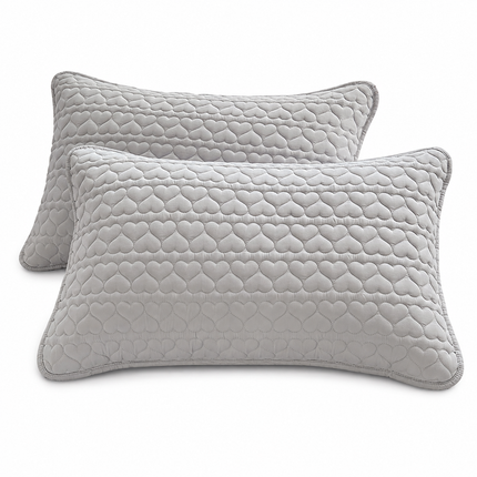 Skin-friendly and comfortable Pillow Protector 48x74cm Light gray（Pack of 1 pair）- Sweat and Oil Resistant Polyester Pillowcase with Quilted Padding, Easy Clean Bedding Cover for Home Use