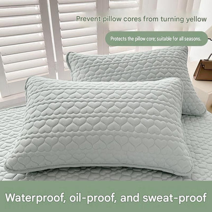 Skin-friendly and comfortable Pillow Protector 48x74cm Light gray（Pack of 1） - Sweat and Oil Resistant Polyester Pillowcase with Quilted Padding, Easy Clean Bedding Cover for Home Use