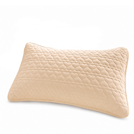 Skin-friendly and comfortable Pillow Protector 48x74cm Beige（Pack of 1）- Sweat and Oil Resistant Polyester Pillowcase with Quilted Padding, Easy Clean Bedding Cover for Home Use