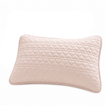 Skin-friendly and comfortable Pillow Protector 48x74cm Pink（Pack of 1）- Sweat and Oil Resistant Polyester Pillowcase with Quilted Padding, Easy Clean Bedding Cover for Home Use