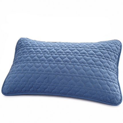 Skin-friendly and comfortable Pillow Protector 48x74cm Blue（Pack of 1）- Sweat and Oil Resistant Polyester Pillowcase with Quilted Padding, Easy Clean Bedding Cover for Home Use