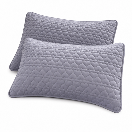 Skin-friendly and comfortable Pillow Protector 48x74cm Dark gray（Pack of 1 pair）- Sweat and Oil Resistant Polyester Pillowcase with Quilted Padding, Easy Clean Bedding Cover for Home Use
