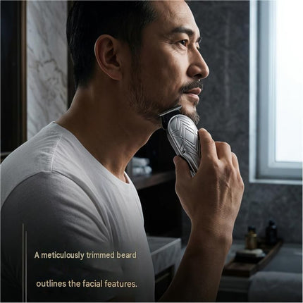 Golden Men's Electric Hair Trimmer Kit - Titanium Alloy Blade, USB Rechargeable with LED Display, 4 Guide Combs, Ergonomic Grip for Home Grooming and Beard Styling,Suitable as a Father's Day gift.