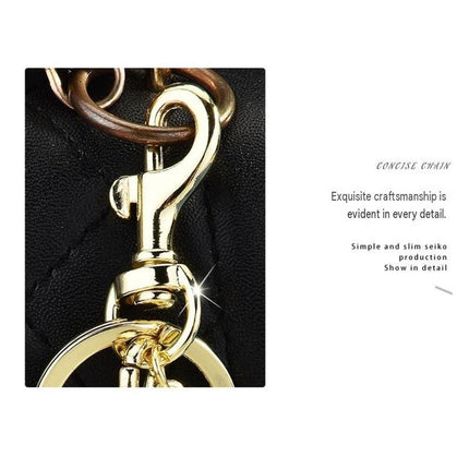 White Quilted Chain Shoulder Bag with Golden Star Charm - PU Leather Small Square Crossbody - Adjustable Strap, Metal Hardware, Lightweight Everyday Handbag for Women