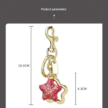 Pink Quilted Chain Shoulder Bag with Golden Star Charm - PU Leather Small Square Crossbody - Adjustable Strap, Metal Hardware, Lightweight Everyday Handbag for Women