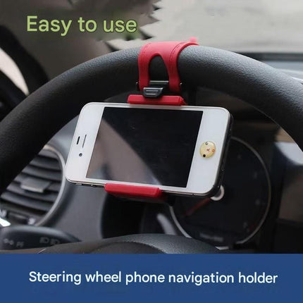 Steering Wheel Phone Mount Blue（Pack of 3）- ABS Plastic Car Phone Holder with Silicone Grip, Universal 4-6 Inch Smartphone Clip for Navigation, Hands-Free Driving Accessory