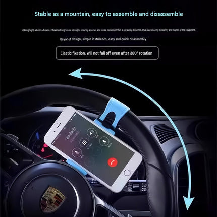 Steering Wheel Phone Mount Red（Pack of 3）- ABS Plastic Car Phone Holder with Silicone Grip, Universal 4-6 Inch Smartphone Clip for Navigation, Hands-Free Driving Accessory