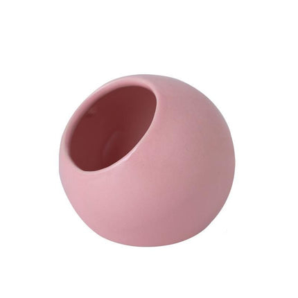 Anti-Splash Ceramic Parrot Feeder Bowl Pink（Pack of 1）- Gnaw-Resistant Bird Food Dish with Stable Base, 150ml Capacity, Smooth Glaze Finish for Small Birds