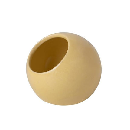 Anti-Splash Ceramic Parrot Feeder Bowl Yellow（Pack of 1）- Gnaw-Resistant Bird Food Dish with Stable Base, 150ml Capacity, Smooth Glaze Finish for Small Birds