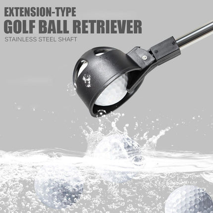 2 Pack Telescopic Golf Ball Retriever - Stainless Steel Shaft, Non-Slip Rubber Grip, 40cm to 200cm Adjustable Length, Portable Pick-Up Tool for Course and Water Hazards