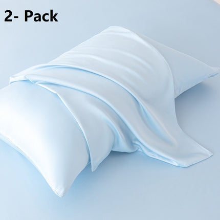 2-pack Blue Bamboo Pulp Fibre Pillowcase - 48x74cm Single - Cooling Silky Touch, Moisture Wicking, Machine Washable, Breathable Sleep Comfort for Home Use