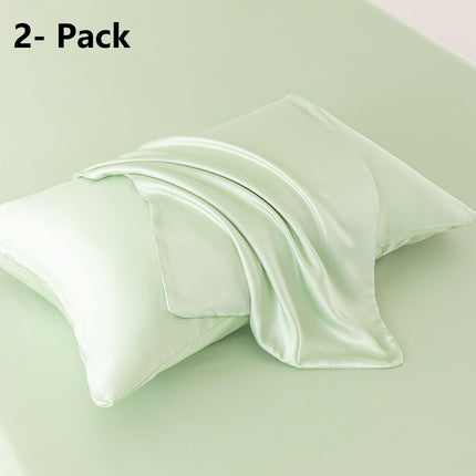 2-pack Green Bamboo Pulp Fibre Pillowcase - 48x74cm Single - Cooling Silky Touch, Moisture Wicking, Machine Washable, Breathable Sleep Comfort for Home Use