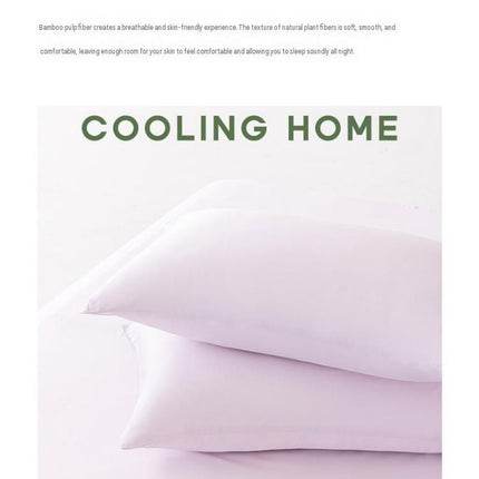 2-pack Green Bamboo Pulp Fibre Pillowcase - 48x74cm Single - Cooling Silky Touch, Moisture Wicking, Machine Washable, Breathable Sleep Comfort for Home Use