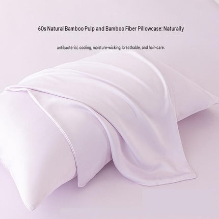 2-pack Purple Bamboo Pulp Fibre Pillowcase - 48x74cm Single - Cooling Silky Touch, Moisture Wicking, Machine Washable, Breathable Sleep Comfort for Home Use