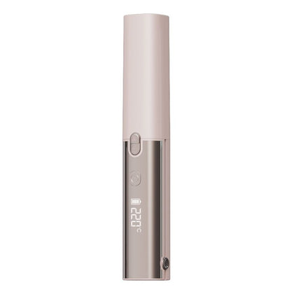 Pink Cordless 2-in-1 Hair Straightener and Curler - Rechargeable Mini Styling Tool with Ceramic Coating, LED Display, 4 Temperature Settings, Travel Friendly Design for Women