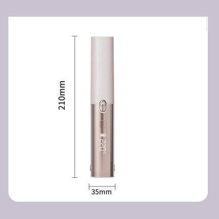 Pink Cordless 2-in-1 Hair Straightener and Curler - Rechargeable Mini Styling Tool with Ceramic Coating, LED Display, 4 Temperature Settings, Travel Friendly Design for Women