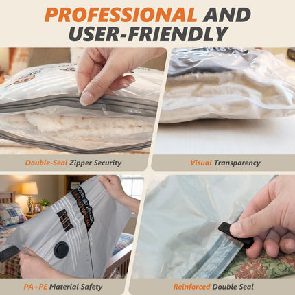 15-piece  Travel Vacuum Compression Bags with Electric Pump - Small 40x54cm*6, Medium 47x64cm*6, Large 54x74cm*3, Space Saving Luggage Organizer for Home and Travel