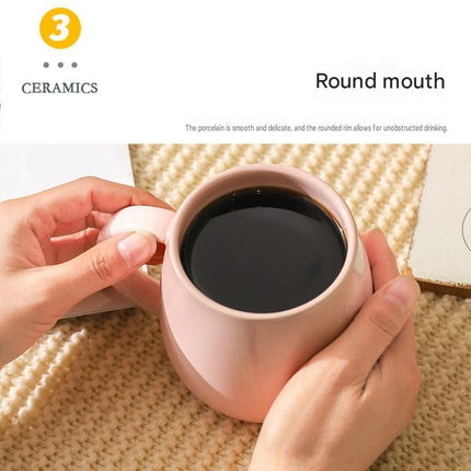 2 pack （Purple and Green ）Macaron Ceramic Mug 480ml - Large Belly Coffee Cup, Underglaze Colour, Non Slip Base, Ergonomic Handle, Microwave and Dishwasher Safe, Home Office Breakfast Drinkware