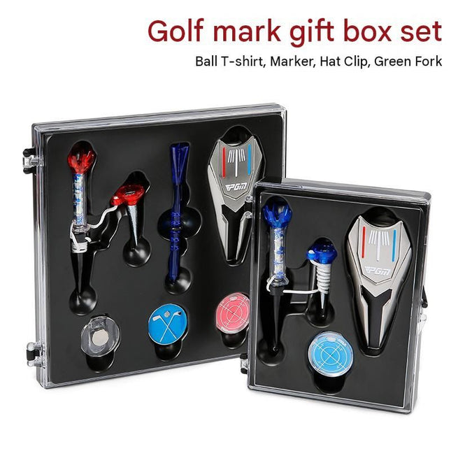 3 piece Golf Accessories Gift Set - Magnetic Anti-Fly Tee, Spirit Level Hat Clip Marker, Metal Divot Repair Tool with Alignment Lines, Portable Course Essentials for Men