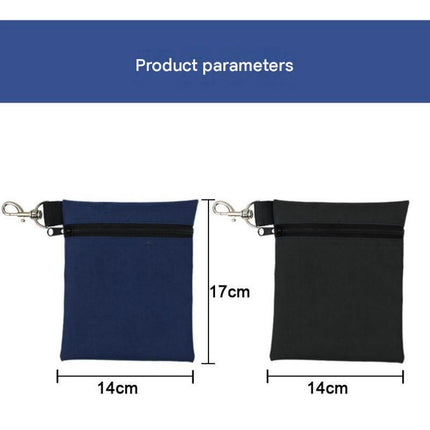 Black Golf Ball Pouch with Zipper and Metal Clip - Durable Nylon Storage Bag for Balls, Tees and Divot Tools - Portable Waist Accessory Organizer for Golfers
