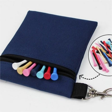 Grey Golf Ball Pouch with Zipper and Metal Clip - Durable Nylon Storage Bag for Balls, Tees and Divot Tools - Portable Waist Accessory Organizer for Golfers