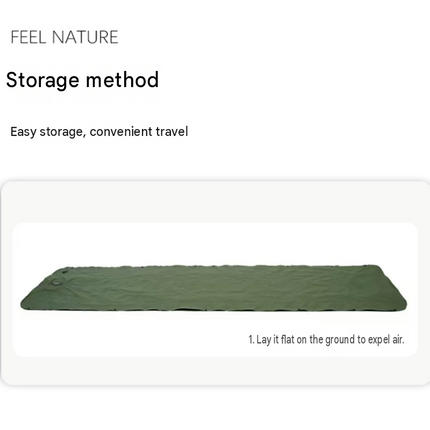 Grey Single Outdoor Foot Pump Inflatable Sleeping Pad （190 x 60 x 5 cm ）- 40D Nylon Camping Air Mattress with Built-in Pillow and Double Valve - Portable Moisture Proof Mat for Hiking Backpacking