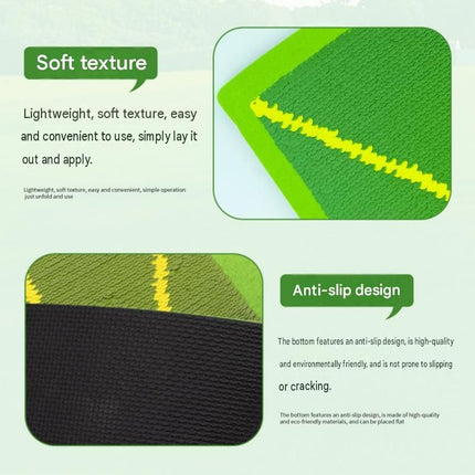 Yellow trajectory line and printed "checkmarks and crosses"Golf Swing Training Mat- Sequin Track Detection - Portable Plastic and Rubber Practice Pad for Indoor and Outdoor Use, Anti-Slip Base 24.4x38.4cm