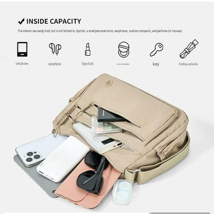 Purple Lightweight Nylon Crossbody Bag for Women - Multi-Compartment Shoulder Purse with Adjustable Strap 260g Travel Friendly Commuter Tote for Daily Use